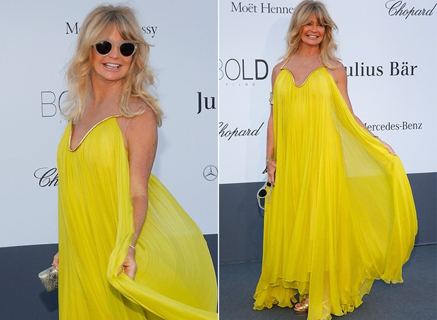 Goldie Hawn no evento da amfAR em Cannes (Foto: Reuters / Agência)