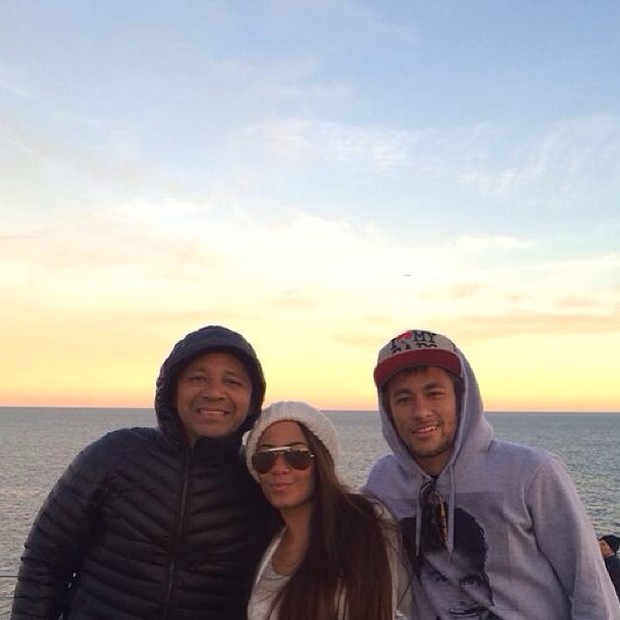 Neymar com pai e irmã (Foto: Instagram / Reprodução)