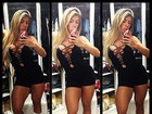 Andréa de Andrade escolhe look curtinho e decotado para malhar