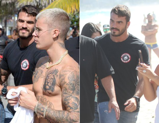 Segurança de Justin Bieber (Foto: Agnews/ Brasil News)