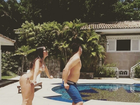 Anitta rebola de biquíni, à beira da piscina, em vídeo com amigo