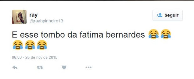 Comentários sobre o tombo de Fátima Bernardes (Foto: Reprodução/Twitter)