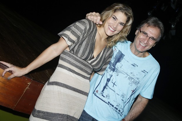 Priscila Fantin e Herson Capri após sessão de peça no Rio (Foto: Roberto Filho/ Ag. News)