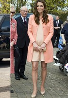 Kate Middleton usa casaco de R$ 1.200 e sapato de R$ 600