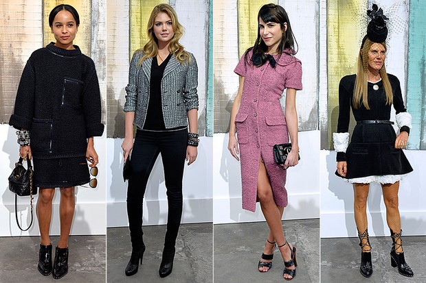 Moda - Famosas na Semana de Moda de Paris 2014 - Zoe Kravitz, Kate Upton, Caroline Sieber e Anna Dello Russo (Foto: AFP / Agência)