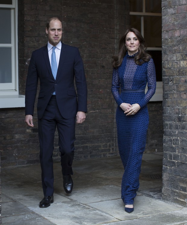 Príncipe William e Kate Middleton em evento no Kensington Palace, em Londres (Foto: AFP)