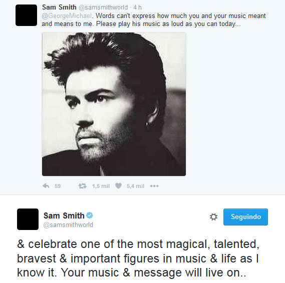 Sam Smith faz homenagem a George Michael (Foto: Reprodução/Twitter)