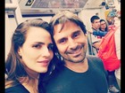 Fernanda Tavares e Murilo Rosa voltam do Maracanã de metrô