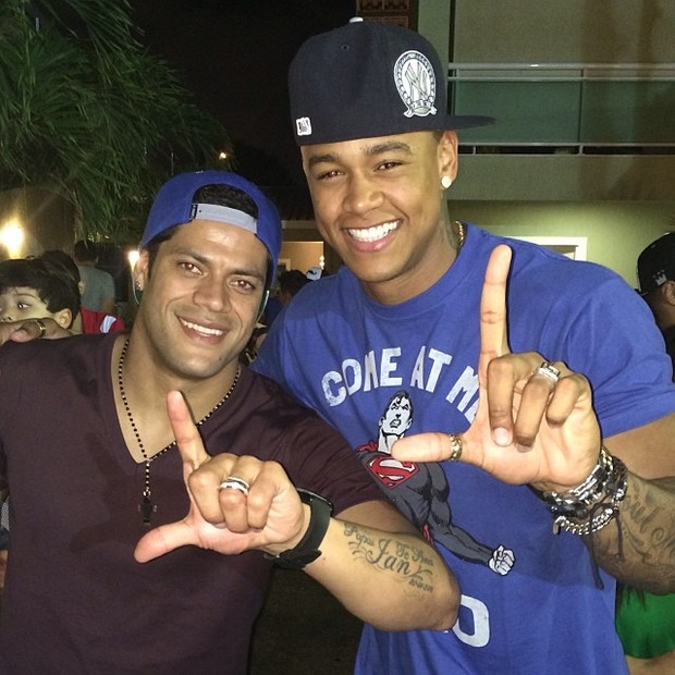 Hulk e Léo Santana em churrasco em Fortaleza, no Ceará (Foto: Instagram/ Reprodução)