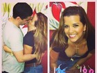 Renata Santos comemora aniversário e ganha beijo do marido
