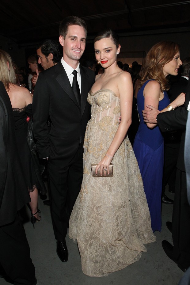 O fundador do Snapchat Evan Spiegel e a modelo Miranda Kerr (Foto: Getty Image)
