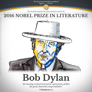 Bob Dylan é anunciado como vencedor do Prêmio Nobel de Literatura 2016 (Foto: Reprodução)