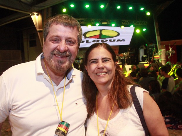 Flávio Galvão e Mayara Magri em show em Salvador, na Bahia (Foto: Edgar de Souza/ Divulgação)