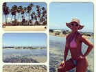 Scheila Carvalho vai à praia e posta foto de biquíni