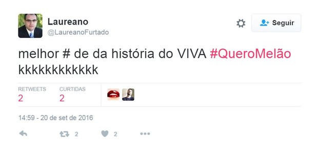 #QueroMelão causa repercussão na web (Foto: Reprodução/Twitter)