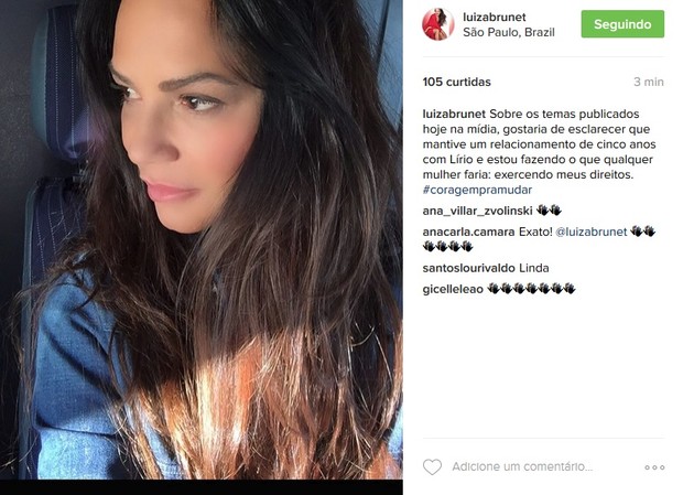 Luiza Brunet fala sobre processo contra Parisotto (Foto: Reprodução/Instagram)