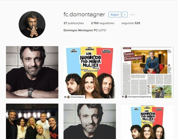 Fã-clube criado por Fernanda Hass para Domingos Montagner (Foto: Reprodução / Instagram)