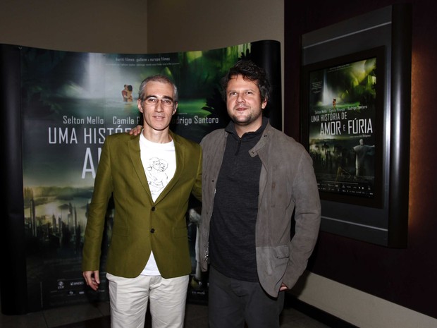 Selton Mello e o diretor Luiz Bolognesi em pré-estreia de filme em São Paulo (Foto: Paduardo/ Ag. News)