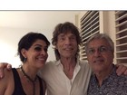 Caetano Veloso posa ao lado de Mick Jagger: 'Noite de cantoria'