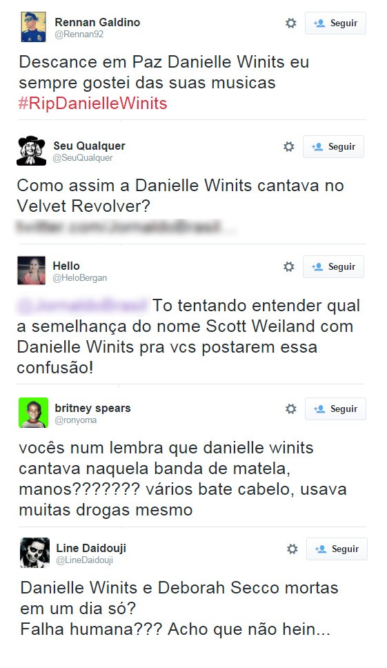 Comentáros sobre a morte de Danielle Winits (Foto: Reprodução / Twitter)