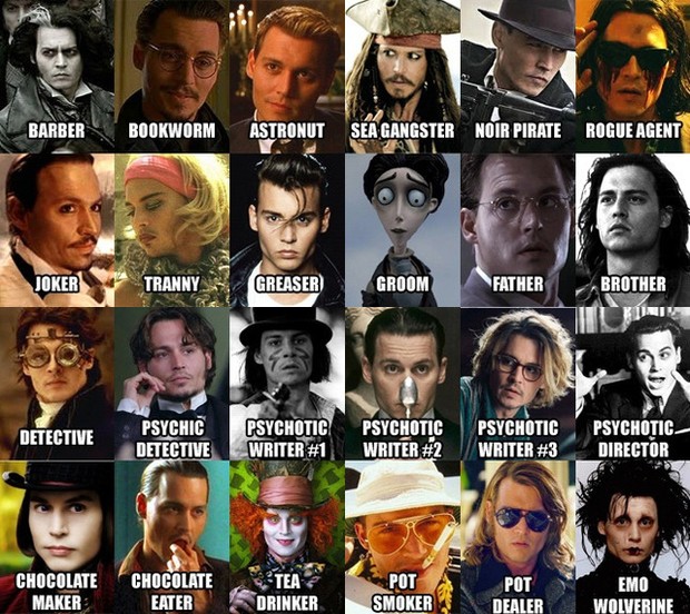 As várias faces de Johnny Depp (Foto: Reprodução)