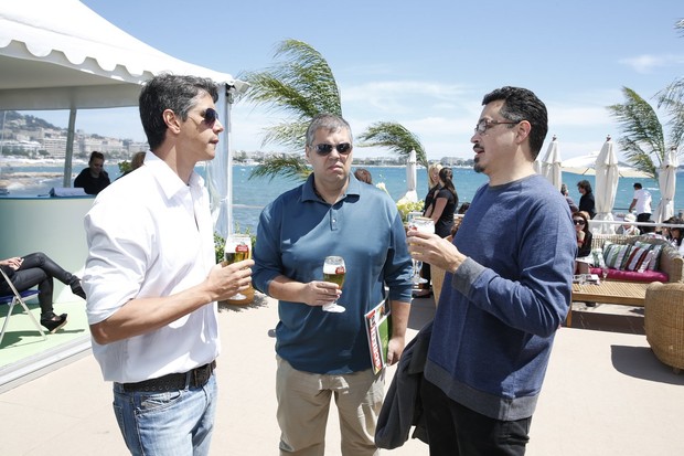 Jonatas Faro, Sergio Sá Leitão e Sandro Rodrigues em Cannes (Foto: Felipe Panfili/AgNews)
