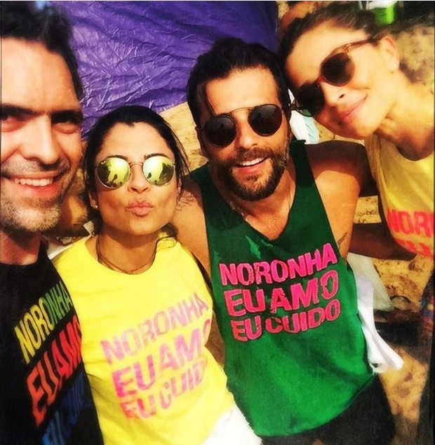 Anna Lima, Bruno Gagliasso e  Grazi Massafera em Fernando de Noronha (Foto: Instagram / Reprodução)