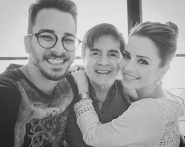 Junior Lima, Xororó e Sandy no Dia dos Pais (Foto: Reprodução / Instagram)