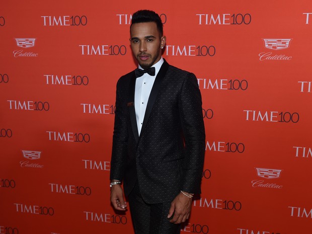 Lewis Hamilton em evento em Nova York, nos Estados Unidos (Foto: Timothy Clary/ AFP)