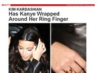 Kim Kardashian usa anel com iniciais de Kanye West
