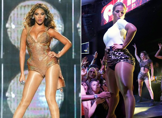 Beyoncé e Valesca Popozuda usam mesma meia calça (Foto: Reprodução - Francisco Silva / AgNews)