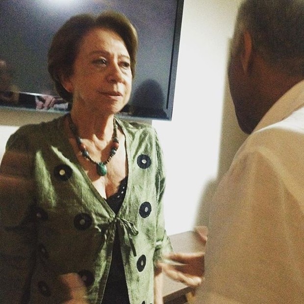 Fernanda Montengero e Gilberto Gil no camarim depois de show no Rio (Foto: reprodução/instagram)