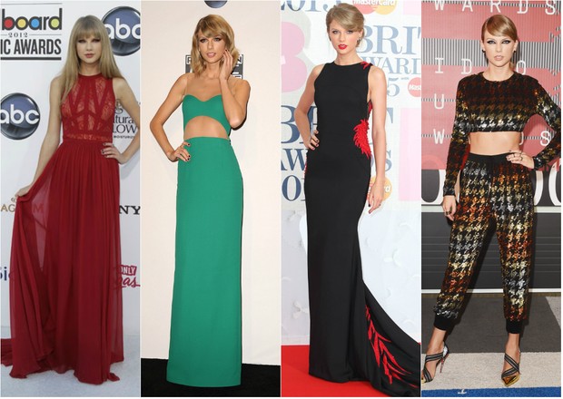 Taylor Swift vai do pretinho nada básico ao colorido bem moderninho (Foto: Getty Image)