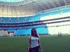 Carolina Portaluppi publica fotos na Arena do Grêmio, em Porto Alegre