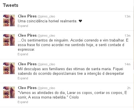 Cléo Pires posta frases no twitter (Foto: Reprodução / Twitter)