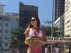 Fiu-Fiu! Renata Molinaro curte dia de sol em praia do Rio com microbiquíni