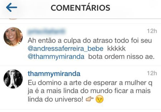 Thammy Miranda comenta na foto de Andressa Ferreira (Foto: Reprodução/ Instagram)