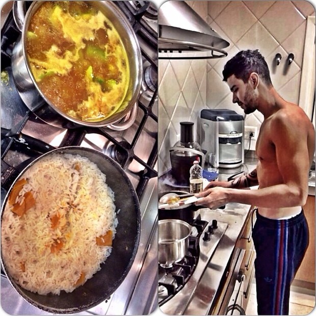 Gusttavo Lima comanda o fogão (Foto: Reprodução/Instagram)