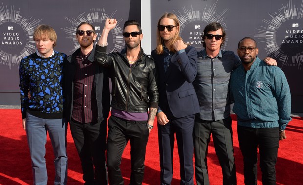 Maroon 5 no VMA, em Los Angeles, nos Estados Unidos (Foto: Mark Ralston/ AFP)