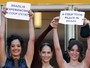 Sônia Braga e elenco de 'Aquarius' protestam no Festival de Cannes