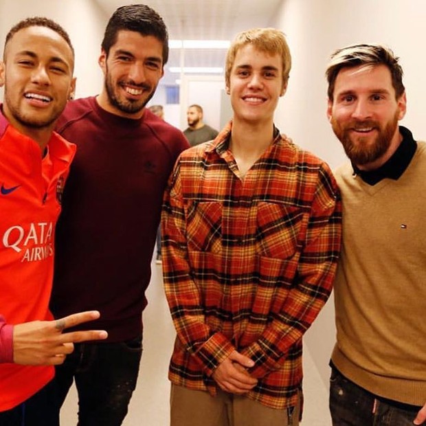 Neymar, Justin Bieber e Messi (Foto: Reprodução / Instagram)