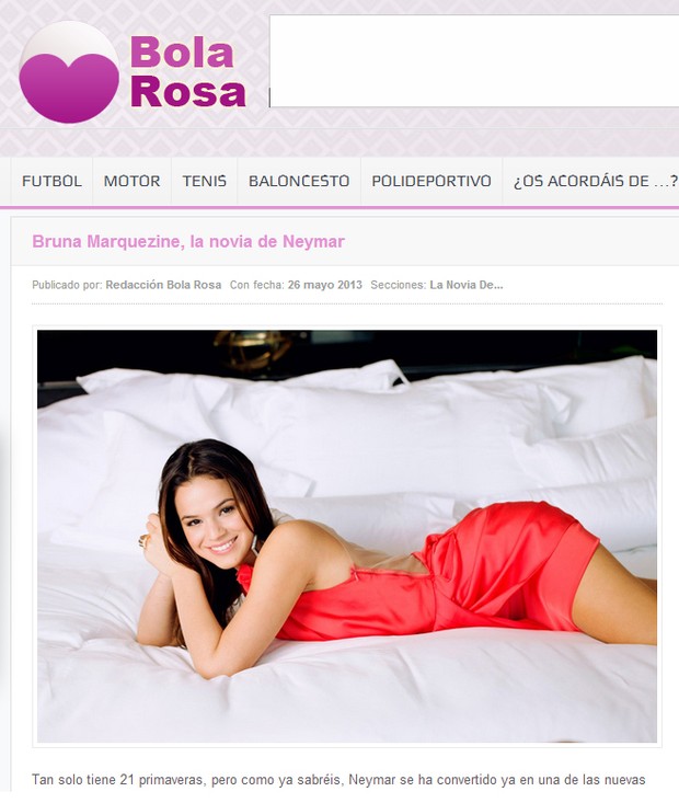 Bruna Marquezine em site estrangeiro (Foto: Reprodução / bolarosa.com)