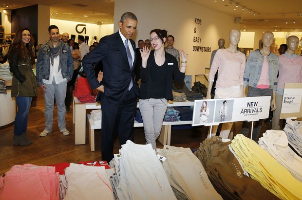 Obama na Gap (Foto: Agência Reuters)