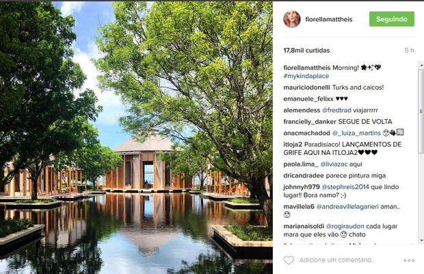 Fiorella Mattheis mostra lugar paradisíaco em Turks e Caicos onde está hoepdada com Alexandre Pato (Foto: Reprodução/Instagram)