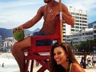 Pablo Morais fotografa na praia do Arpoador, na Zona Sul do Rio