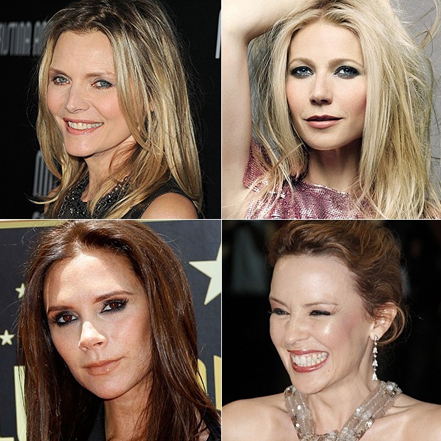 Michelle Pfeiffer, Gwyneth Paltrow, Victoria Beckham e Kylie Minogue (Foto: Getty Images/Agência, Divulgação, Reuters/Agência e AgNews)