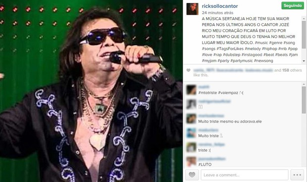 Sertanejos lamentam a morte de Zé Rico (Foto: Instagram / Reprodução)