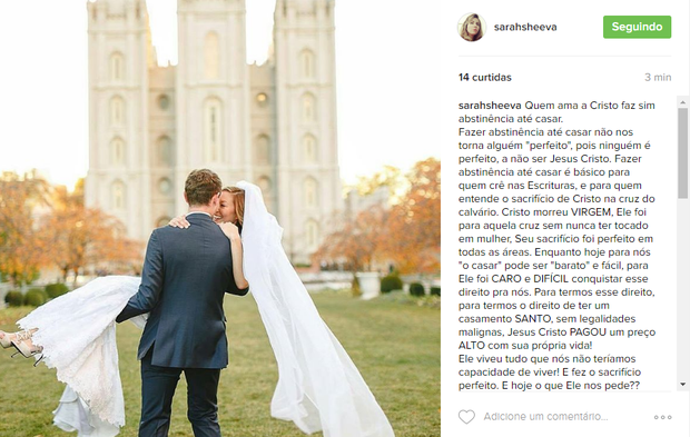 Sarah Sheeva em post no Instagram (Foto: Reprodução)