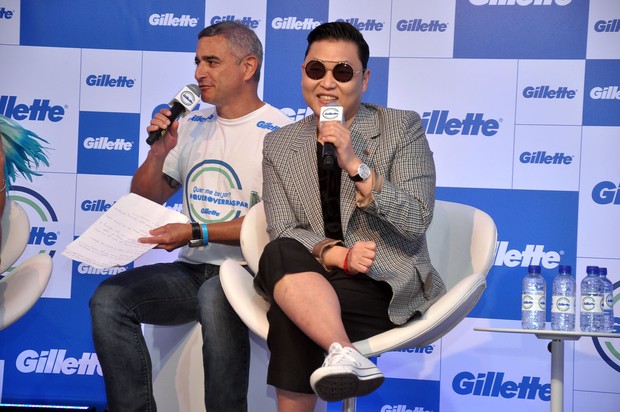Coletiva com Psy durante ação da Gillette (Foto: Joilson César/Ag Haack)
