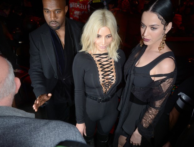 Kanye West; Kim Kardashian; Katie Pery (Foto: Agência Getty Images)